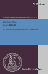 Innere Freiheit - Eine Rekonstruktion des grundgesetzlichen Würdebegriffs Innere Freiheit - Eine Rekonstruktion des grundgesetzlichen Würdebegriffs